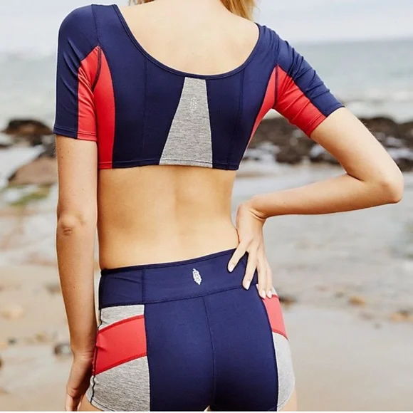 FREE PEOPLE Movement Six Pack Deepest Navy Combo 2-PC Shorts & Top Set Sz S - Picture 7 of 8
